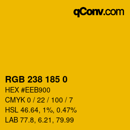 Color code: RGB 238 185 0 | qconv.com