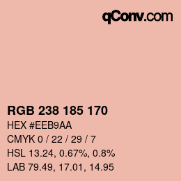 颜色代码: RGB 238 185 170 | qconv.com