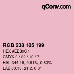Color code: RGB 238 185 199 | qconv.com
