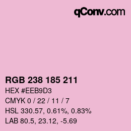 Color code: RGB 238 185 211 | qconv.com