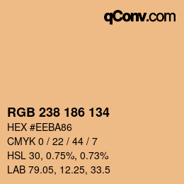 Color code: RGB 238 186 134 | qconv.com