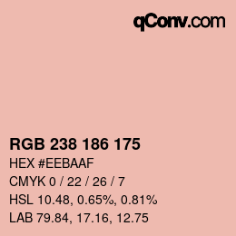 Color code: RGB 238 186 175 | qconv.com