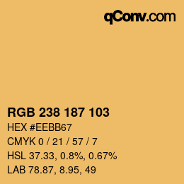 カラーコード: RGB 238 187 103 | qconv.com