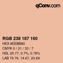 Color code: RGB 238 187 160 | qconv.com