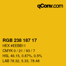 Color code: RGB 238 187 17 | qconv.com
