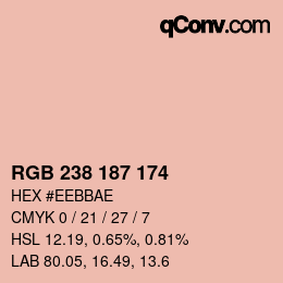 Color code: RGB 238 187 174 | qconv.com