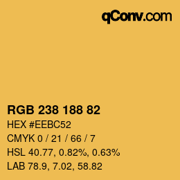 Color code: RGB 238 188 82 | qconv.com