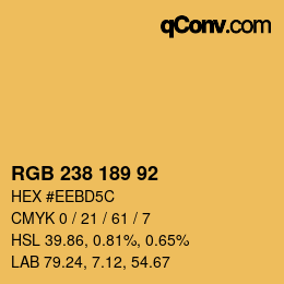 Color code: RGB 238 189 92 | qconv.com