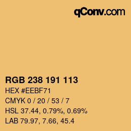 カラーコード: RGB 238 191 113 | qconv.com