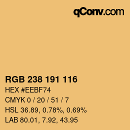 Color code: RGB 238 191 116 | qconv.com
