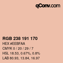 Code couleur: RGB 238 191 170 | qconv.com