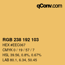 Color code: RGB 238 192 103 | qconv.com