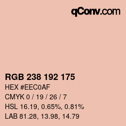 Color code: RGB 238 192 175 | qconv.com