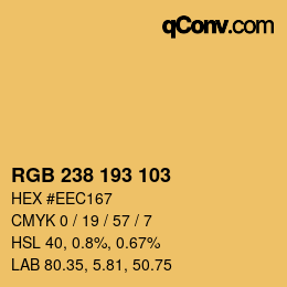 Color code: RGB 238 193 103 | qconv.com