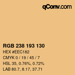 颜色代码: RGB 238 193 130 | qconv.com