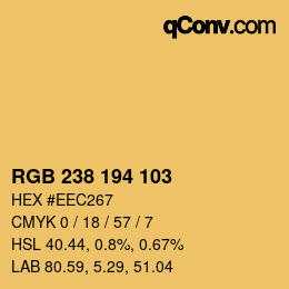 Color code: RGB 238 194 103 | qconv.com