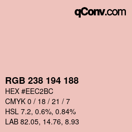 Color code: RGB 238 194 188 | qconv.com