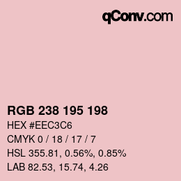 Color code: RGB 238 195 198 | qconv.com