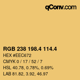 カラーコード: RGB 238 198.4 114.4 | qconv.com