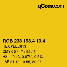 カラーコード: RGB 238 198.4 19.4 | qconv.com