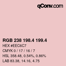 カラーコード: RGB 238 198.4 199.4 | qconv.com