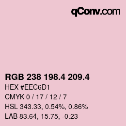 カラーコード: RGB 238 198.4 209.4 | qconv.com