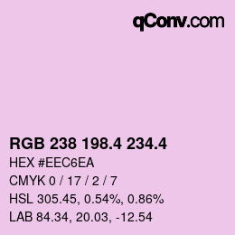 カラーコード: RGB 238 198.4 234.4 | qconv.com