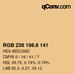 Color code: RGB 238 198.8 141 | qconv.com