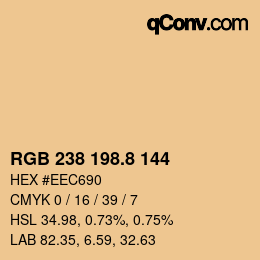 Color code: RGB 238 198.8 144 | qconv.com