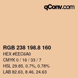 Color code: RGB 238 198.8 160 | qconv.com