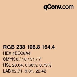 カラーコード: RGB 238 198.8 164.4 | qconv.com