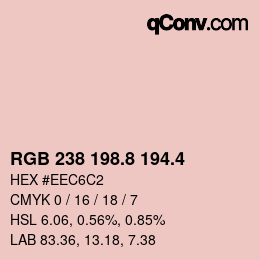 カラーコード: RGB 238 198.8 194.4 | qconv.com