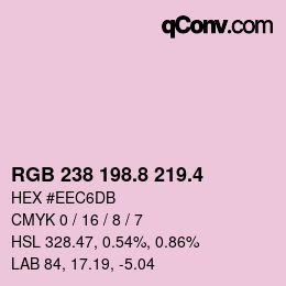 カラーコード: RGB 238 198.8 219.4 | qconv.com