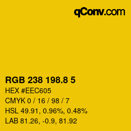カラーコード: RGB 238 198.8 5 | qconv.com