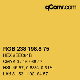 Color code: RGB 238 198.8 75 | qconv.com