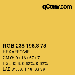 Color code: RGB 238 198.8 78 | qconv.com