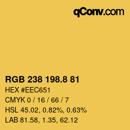 Color code: RGB 238 198.8 81 | qconv.com