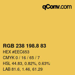 Color code: RGB 238 198.8 83 | qconv.com