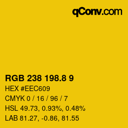 カラーコード: RGB 238 198.8 9 | qconv.com
