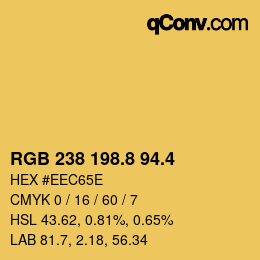 カラーコード: RGB 238 198.8 94.4 | qconv.com