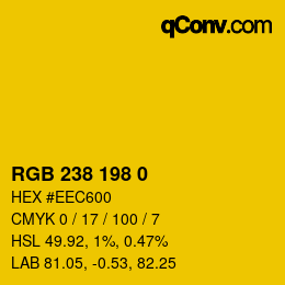 Color code: RGB 238 198 0 | qconv.com