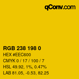 Color code: RGB 238 198 0 | qconv.com