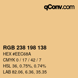 Color code: RGB 238 198 138 | qconv.com