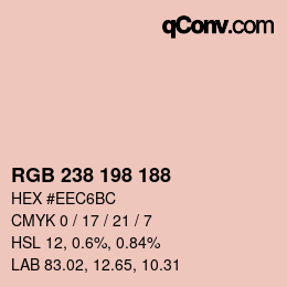 Color code: RGB 238 198 188 | qconv.com
