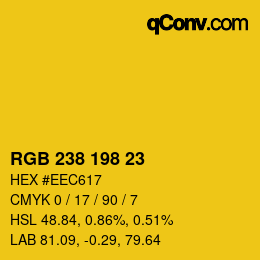 Color code: RGB 238 198 23 | qconv.com