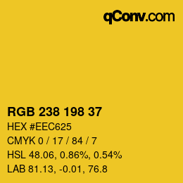 Color code: RGB 238 198 37 | qconv.com