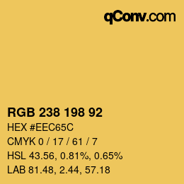 カラーコード: RGB 238 198 92 | qconv.com
