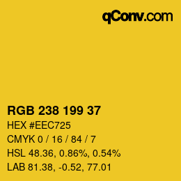 Color code: RGB 238 199 37 | qconv.com