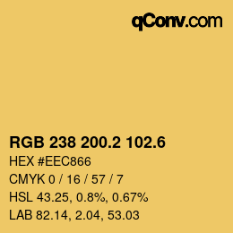 カラーコード: RGB 238 200.2 102.6 | qconv.com