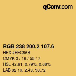 カラーコード: RGB 238 200.2 107.6 | qconv.com